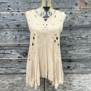 Boho cutout embroidered tank Anthropologie